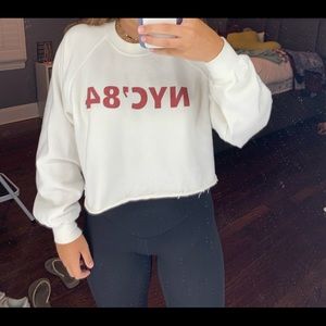 Vintage looking NYC cropped sweatshirt